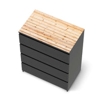 Möbelfolie Bright Planks - IKEA Malm Kommode 4 Schubladen [oben] - schwarz