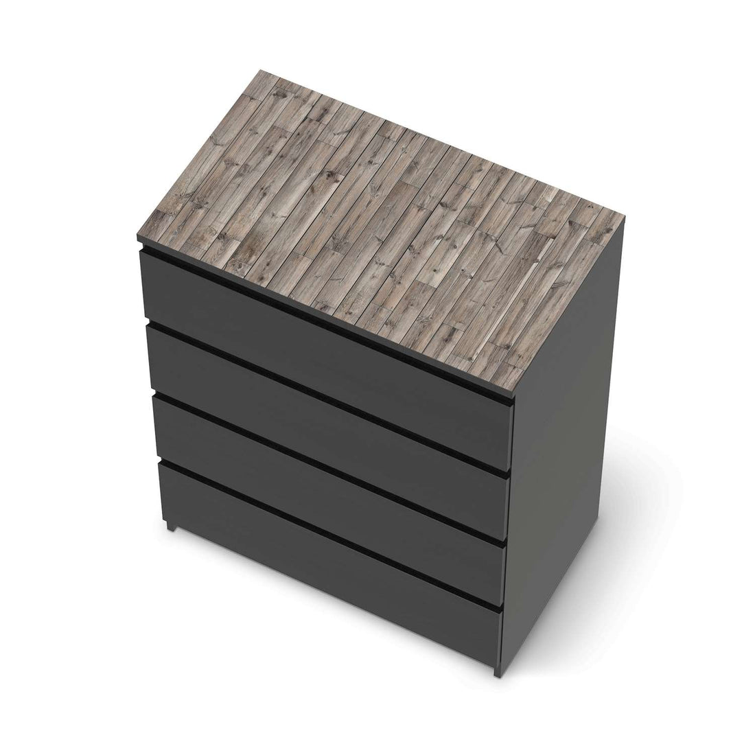 Möbelfolie Dark washed - IKEA Malm Kommode 4 Schubladen [oben] - schwarz
