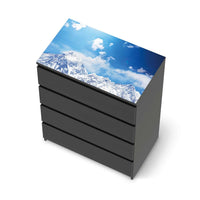 Möbelfolie Everest - IKEA Malm Kommode 4 Schubladen [oben] - schwarz