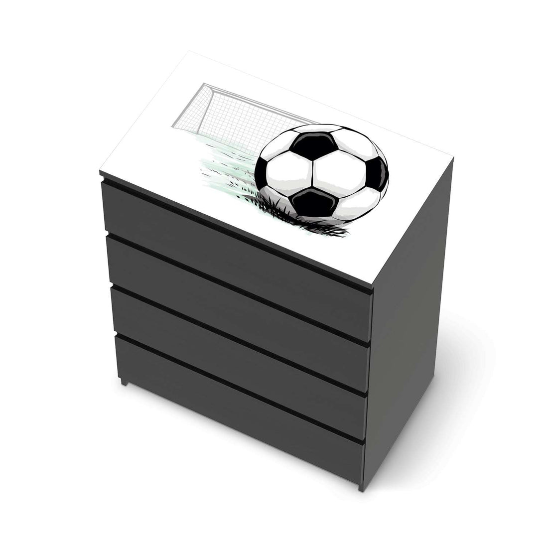 Möbelfolie Freistoss - IKEA Malm Kommode 4 Schubladen [oben] - schwarz