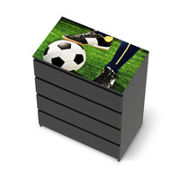 Möbelfolie Fussballstar - IKEA Malm Kommode 4 Schubladen [oben] - schwarz