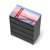Möbelfolie Golden Gate - IKEA Malm Kommode 4 Schubladen [oben] - schwarz