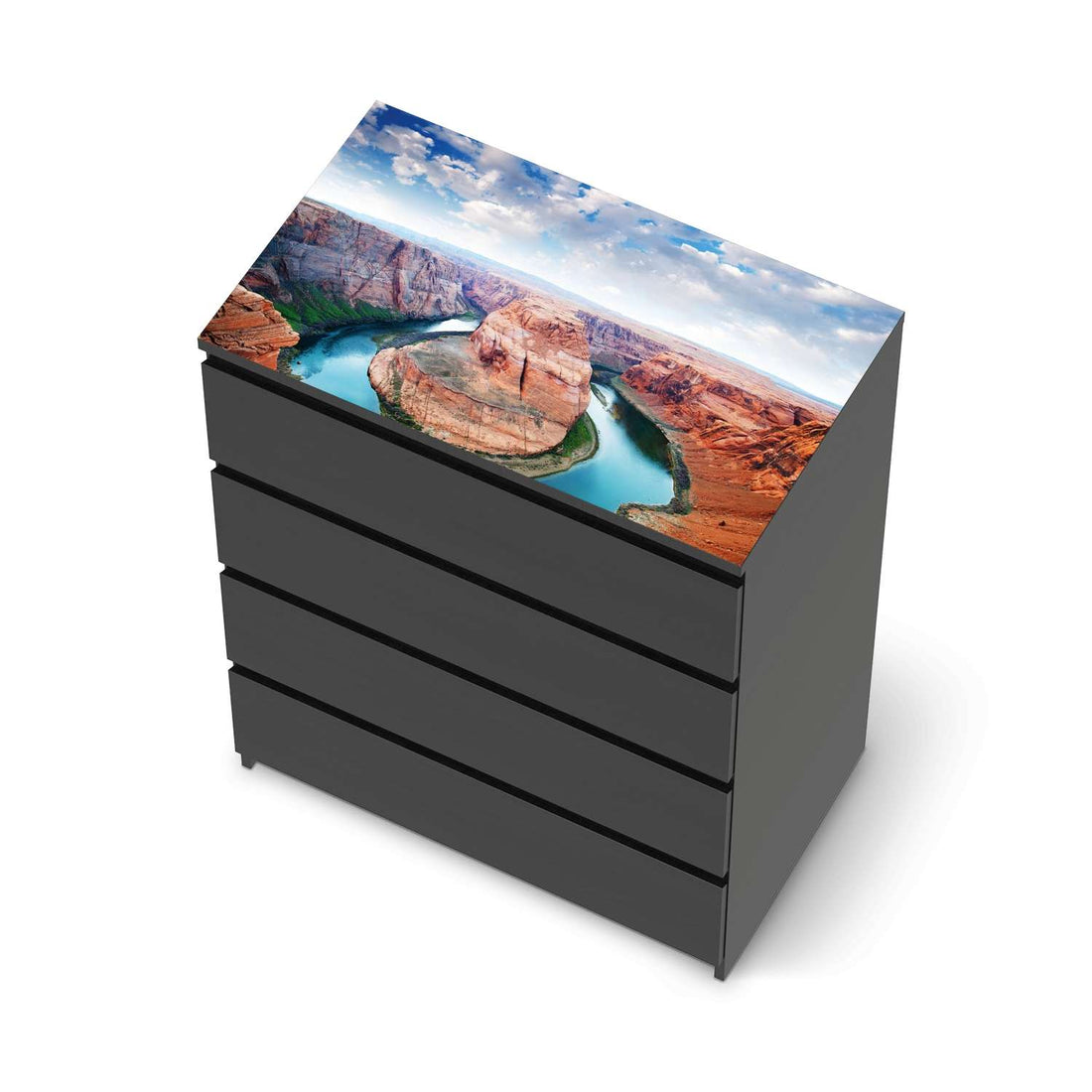 Möbelfolie Grand Canyon - IKEA Malm Kommode 4 Schubladen [oben] - schwarz