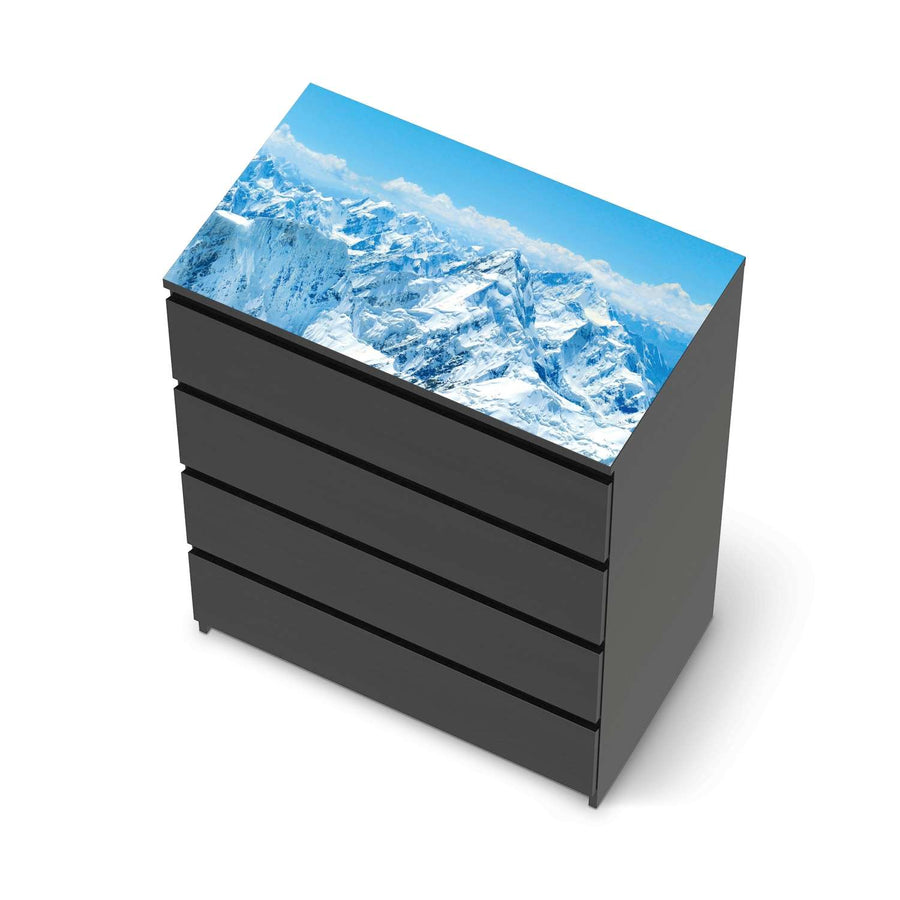 Möbelfolie Himalaya - IKEA Malm Kommode 4 Schubladen [oben] - schwarz