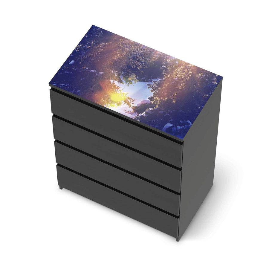 Möbelfolie Lichtflut - IKEA Malm Kommode 4 Schubladen [oben] - schwarz