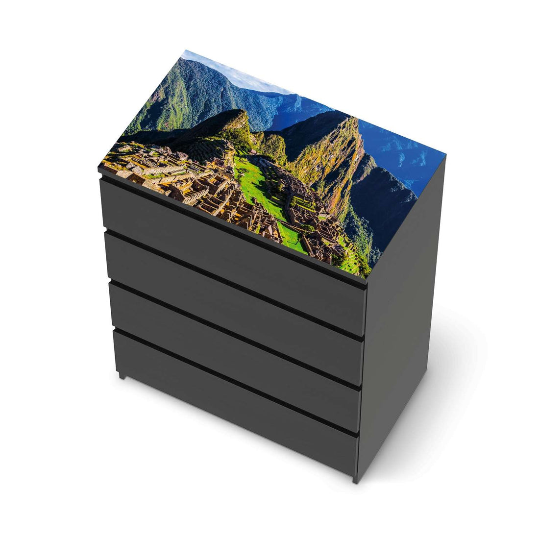 Möbelfolie Machu Picchu - IKEA Malm Kommode 4 Schubladen [oben] - schwarz