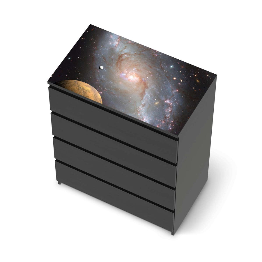 Möbelfolie Milky Way - IKEA Malm Kommode 4 Schubladen [oben] - schwarz