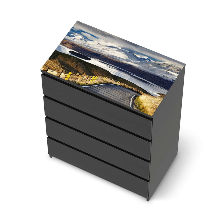Möbelfolie New Zealand - IKEA Malm Kommode 4 Schubladen [oben] - schwarz