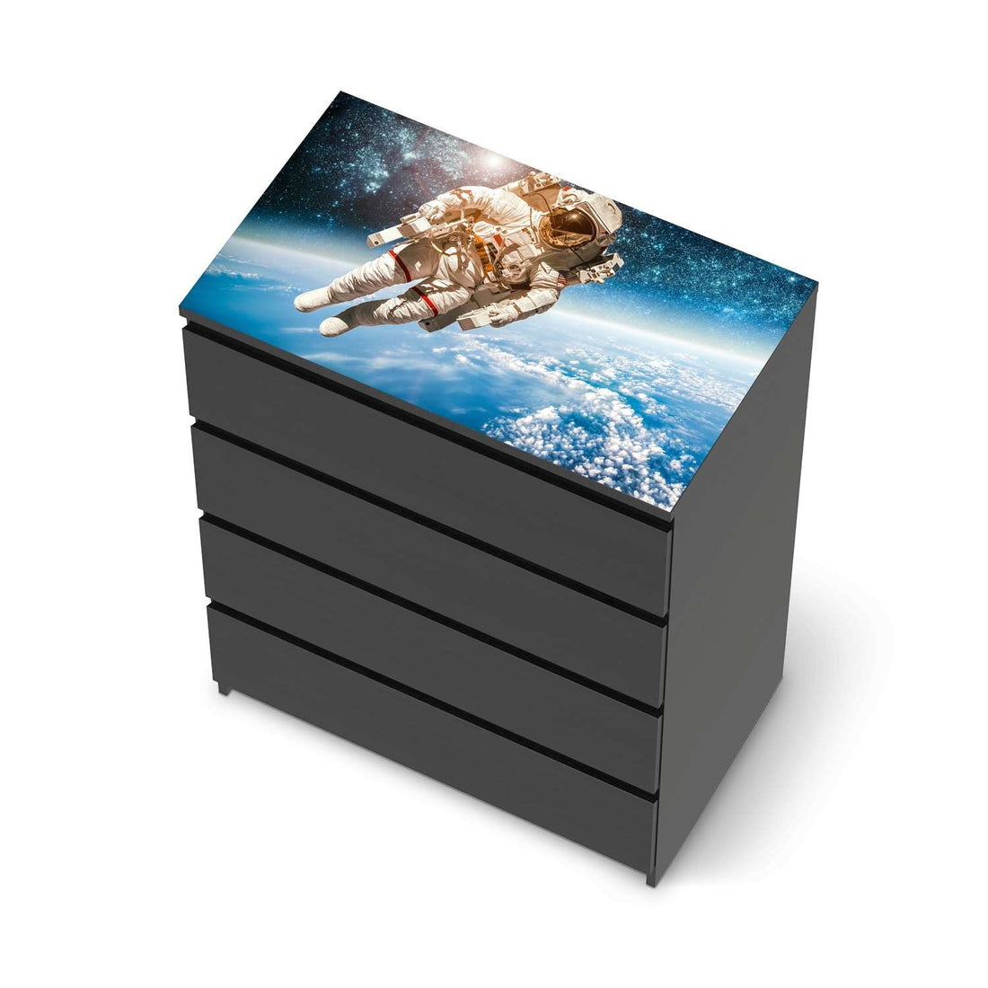 Möbelfolie Outer Space - IKEA Malm Kommode 4 Schubladen [oben] - schwarz