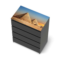Möbelfolie Pyramids - IKEA Malm Kommode 4 Schubladen [oben] - schwarz