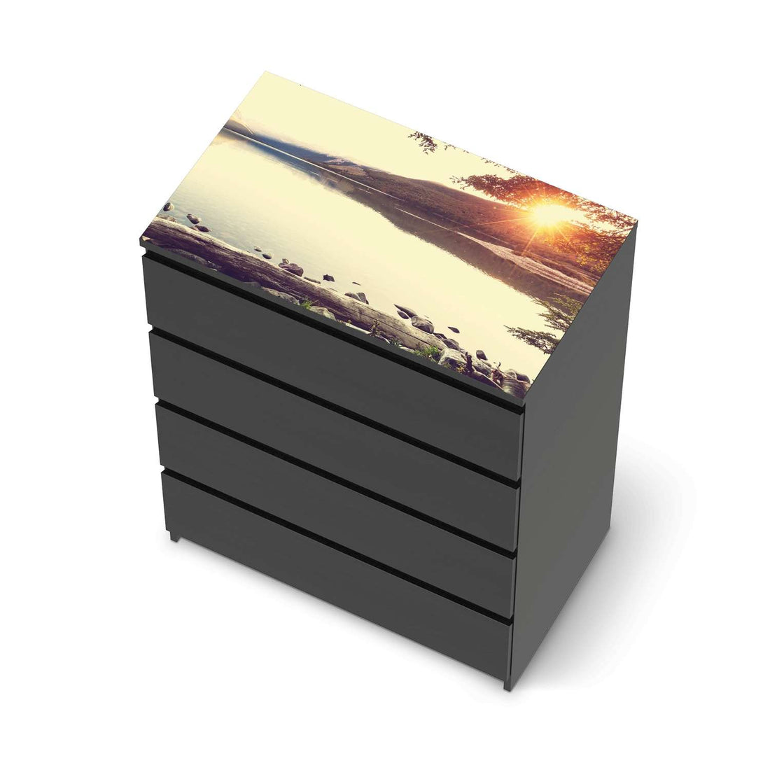 Möbelfolie Seaside Dreams - IKEA Malm Kommode 4 Schubladen [oben] - schwarz