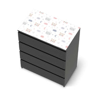 Möbelfolie Sweet Dreams - IKEA Malm Kommode 4 Schubladen [oben] - schwarz