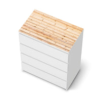 Möbelfolie Bright Planks - IKEA Malm Kommode 4 Schubladen [oben] - weiss