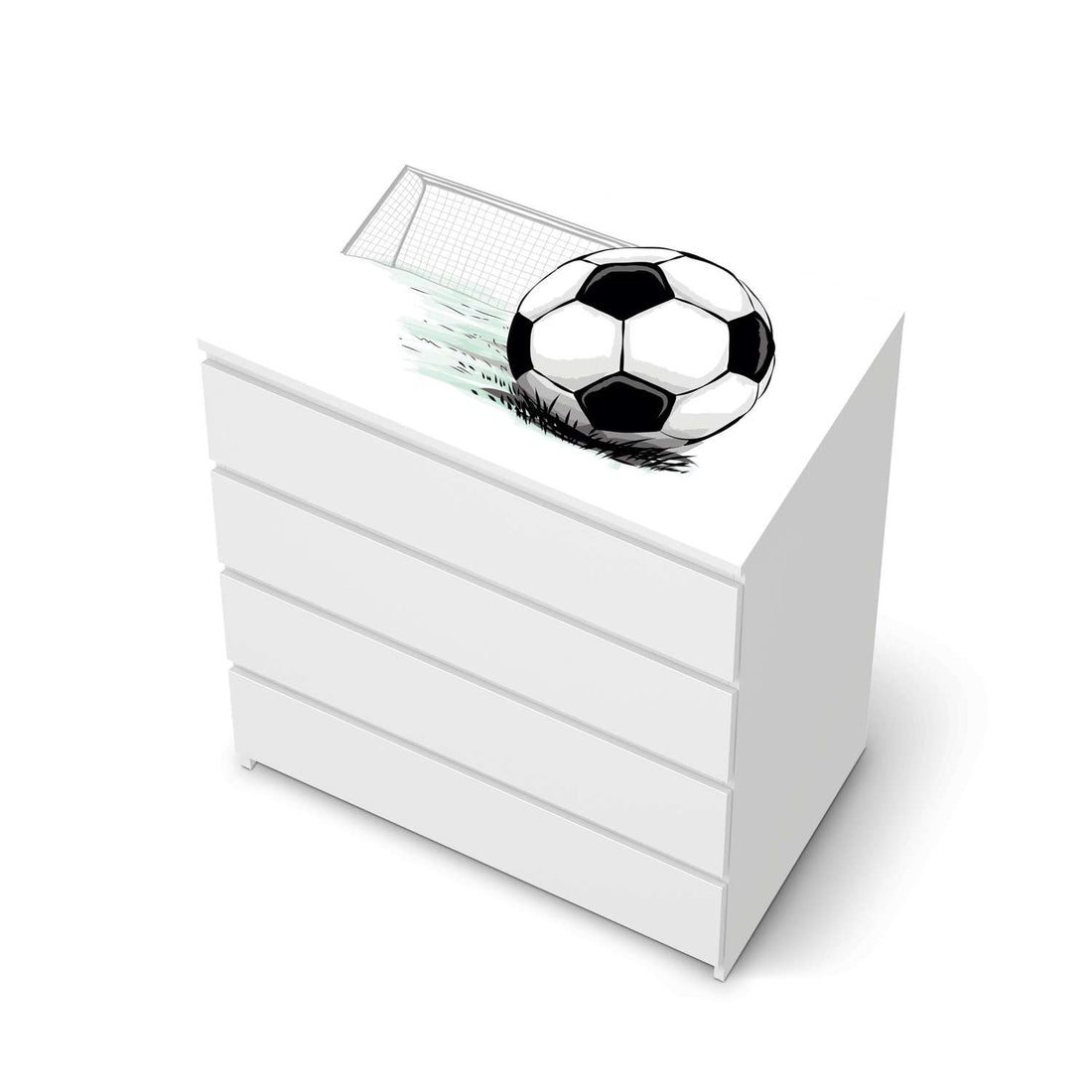 Möbelfolie Freistoss - IKEA Malm Kommode 4 Schubladen [oben] - weiss