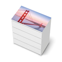 Möbelfolie Golden Gate - IKEA Malm Kommode 4 Schubladen [oben] - weiss