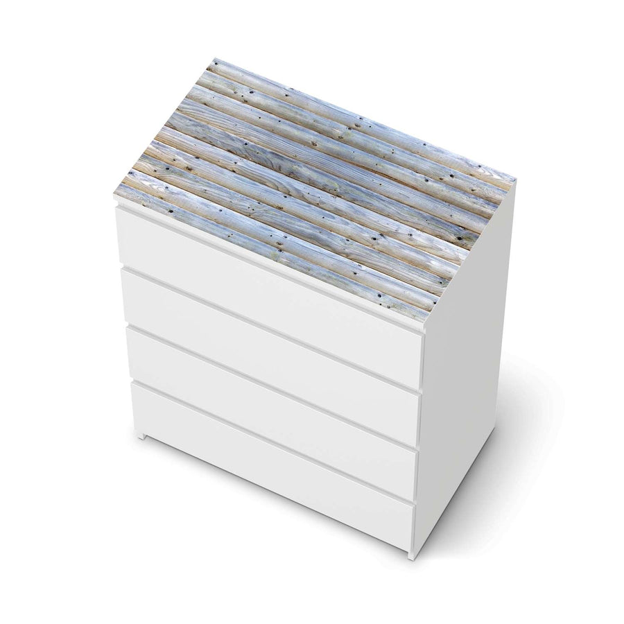 Möbelfolie Greyhound - IKEA Malm Kommode 4 Schubladen [oben] - weiss