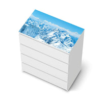 Möbelfolie Himalaya - IKEA Malm Kommode 4 Schubladen [oben] - weiss
