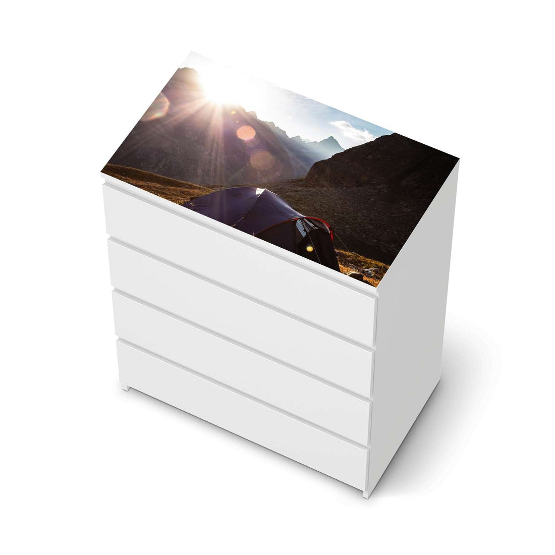 Möbelfolie Into the Wild - IKEA Malm Kommode 4 Schubladen [oben] - weiss