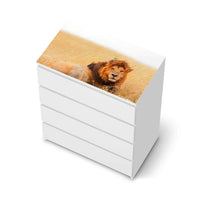 Möbelfolie Lion King - IKEA Malm Kommode 4 Schubladen [oben] - weiss