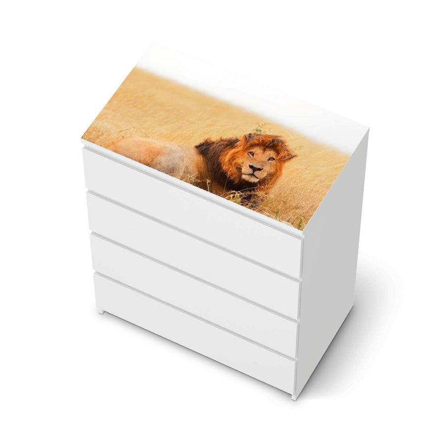 Möbelfolie Lion King - IKEA Malm Kommode 4 Schubladen [oben] - weiss