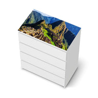 Möbelfolie Machu Picchu - IKEA Malm Kommode 4 Schubladen [oben] - weiss