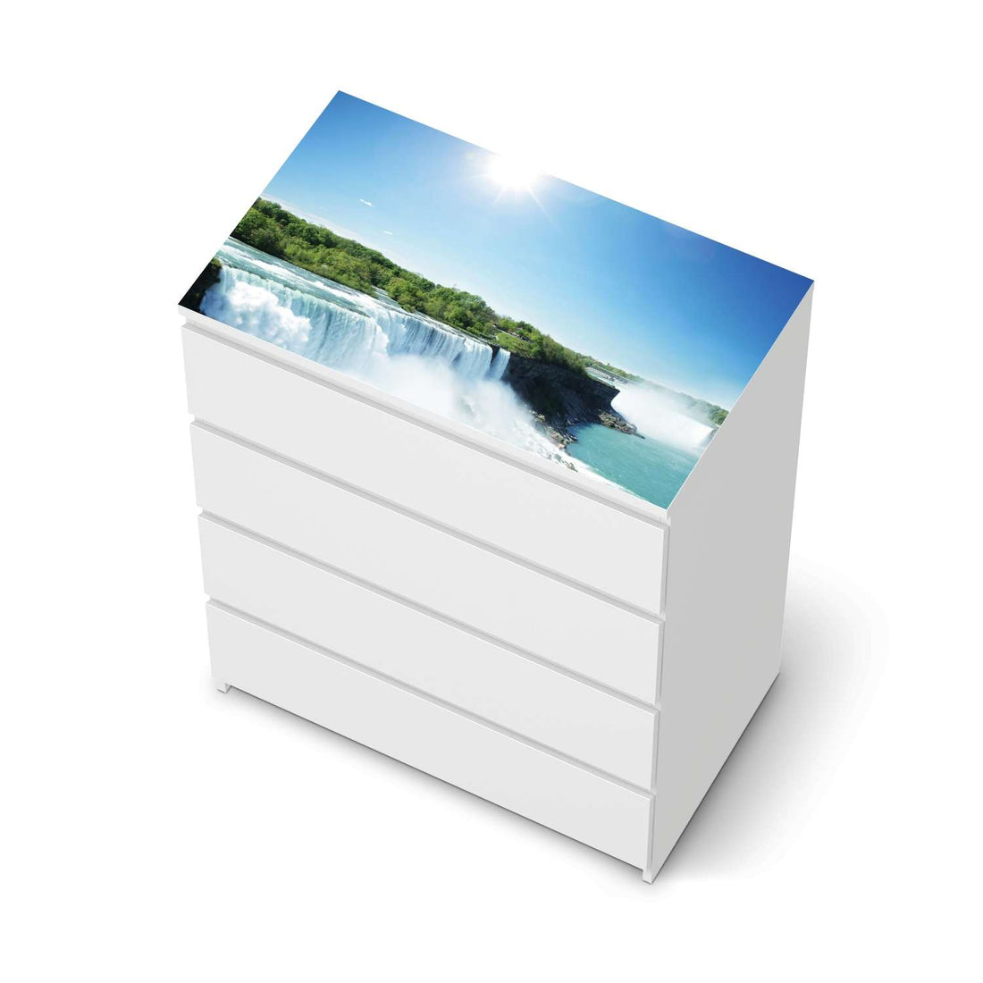 Möbelfolie Niagara Falls - IKEA Malm Kommode 4 Schubladen [oben] - weiss