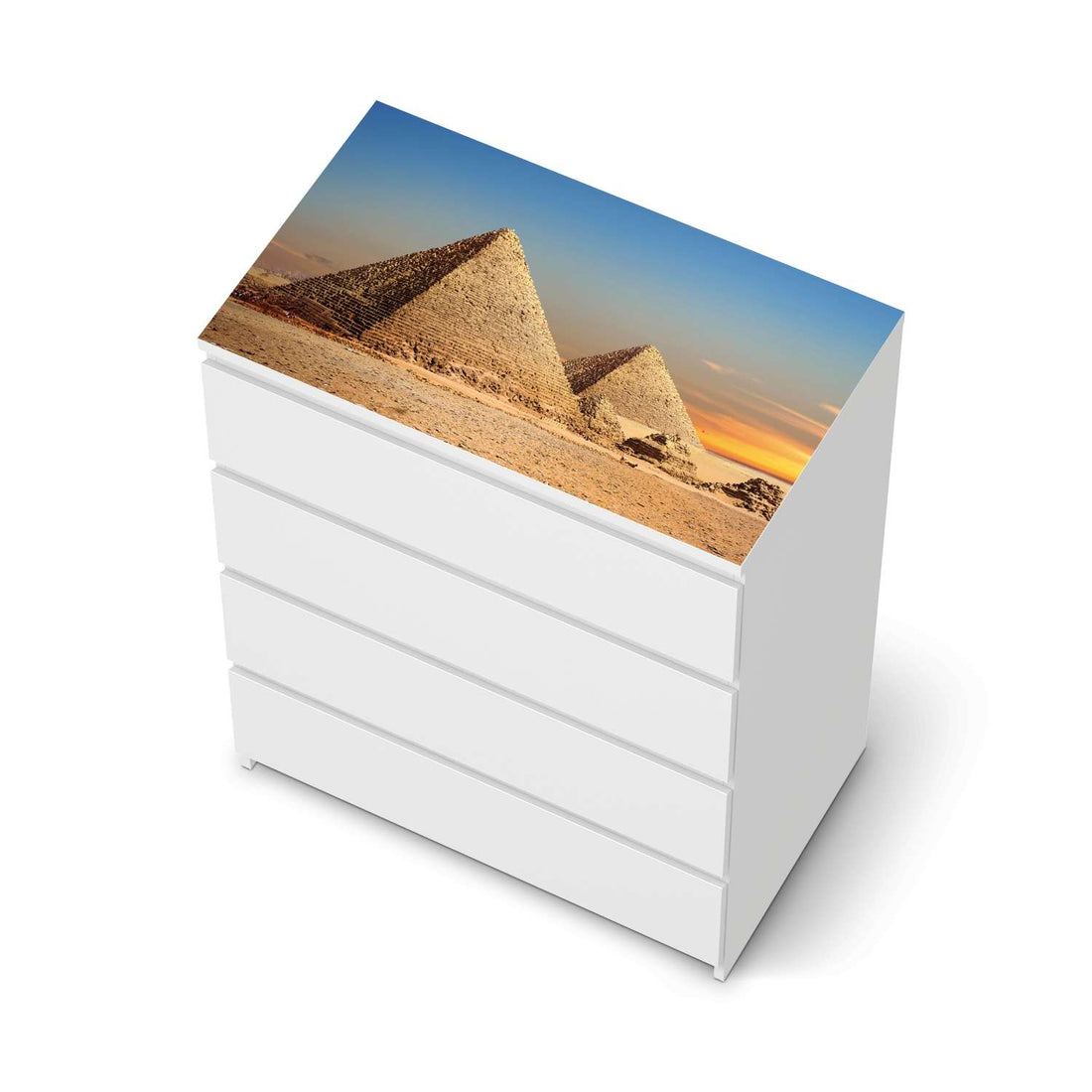 Möbelfolie Pyramids - IKEA Malm Kommode 4 Schubladen [oben] - weiss