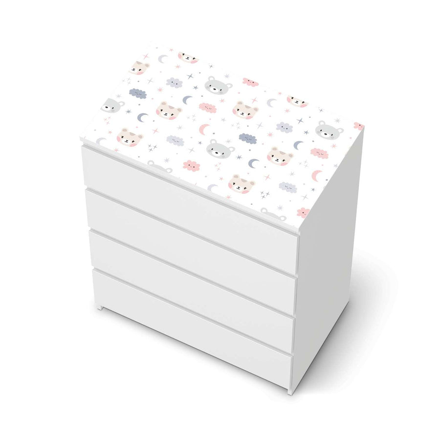 Möbelfolie Sweet Dreams - IKEA Malm Kommode 4 Schubladen [oben] - weiss