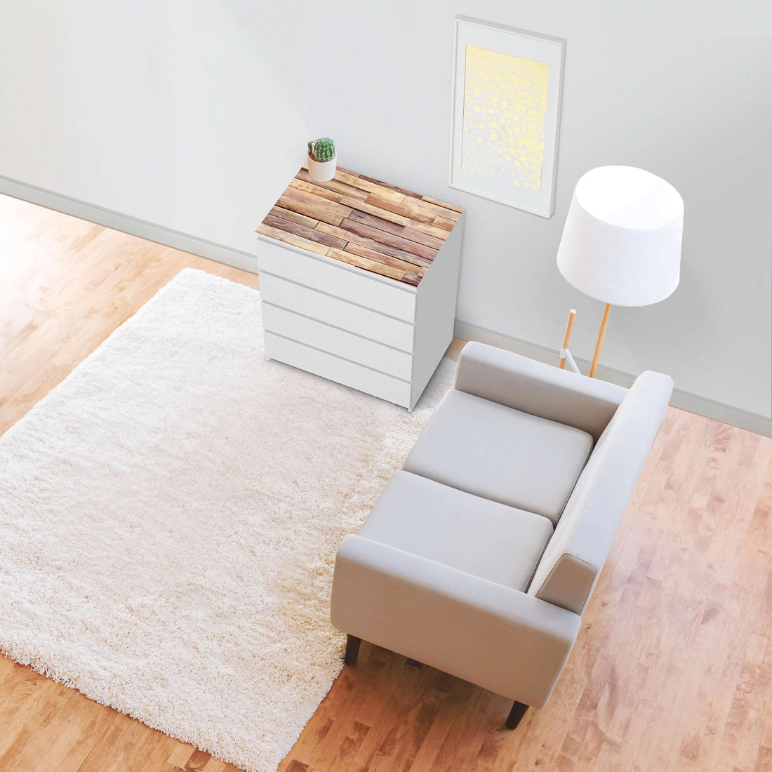 Möbelfolie Artwood - IKEA Malm Kommode 4 Schubladen [oben] - Wohnzimmer