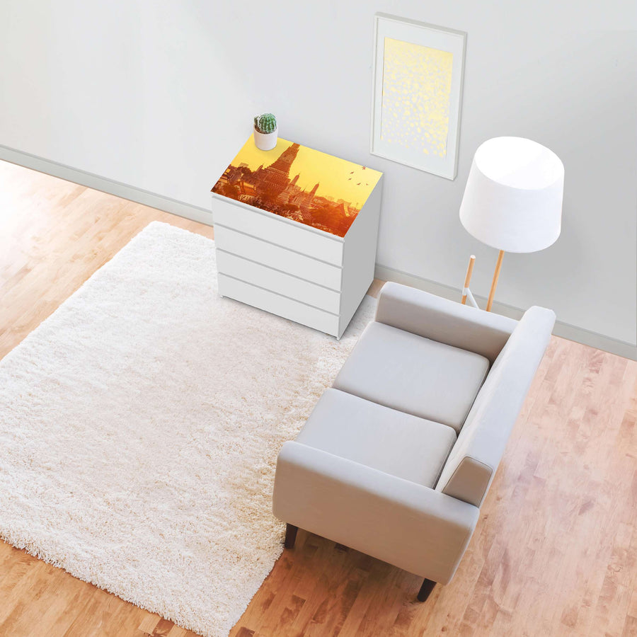 Möbelfolie Bangkok Sunset - IKEA Malm Kommode 4 Schubladen [oben] - Wohnzimmer