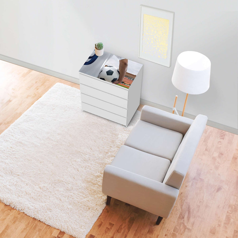 Möbelfolie Footballmania - IKEA Malm Kommode 4 Schubladen [oben] - Wohnzimmer
