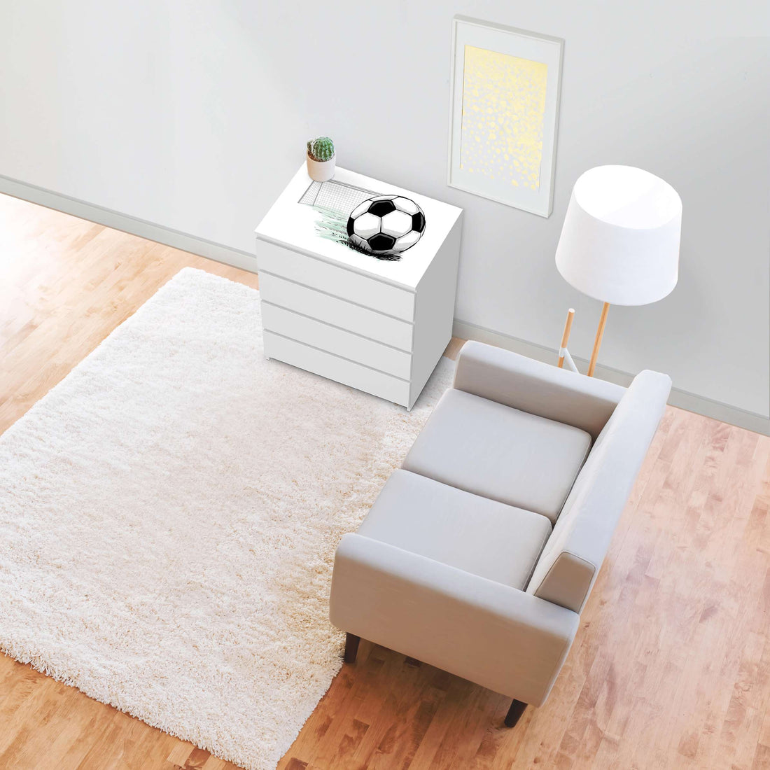 Möbelfolie Freistoss - IKEA Malm Kommode 4 Schubladen [oben] - Wohnzimmer