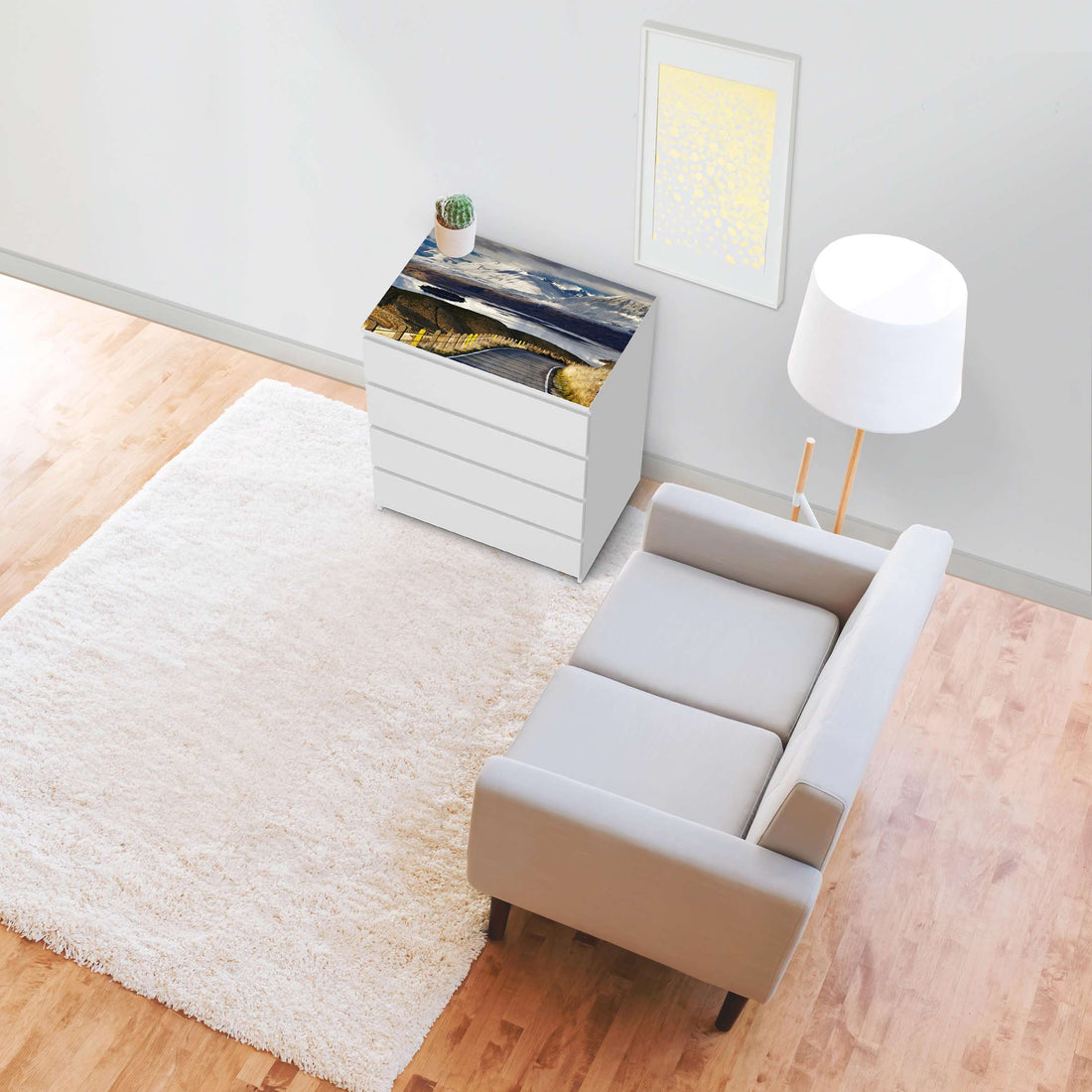 Möbelfolie New Zealand - IKEA Malm Kommode 4 Schubladen [oben] - Wohnzimmer