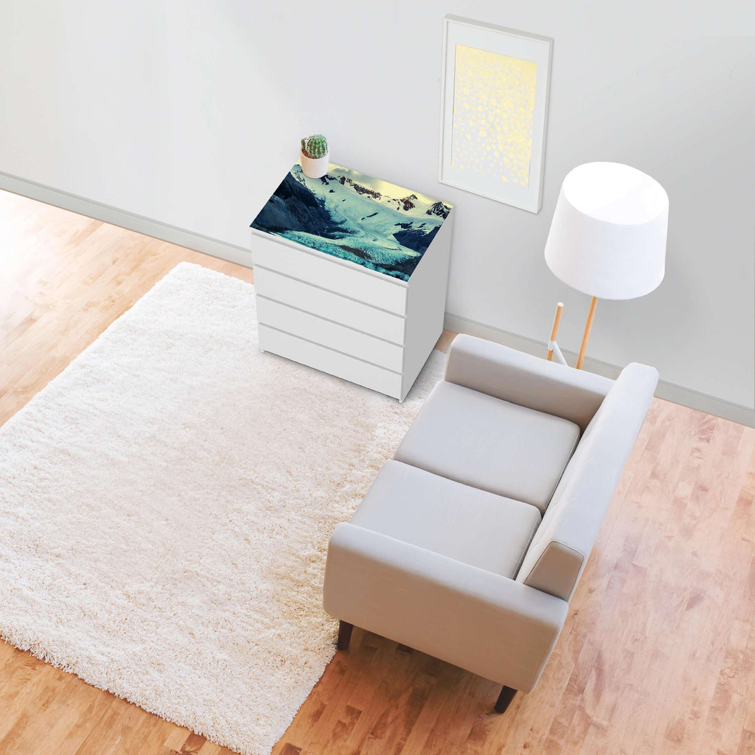 Möbelfolie Patagonia - IKEA Malm Kommode 4 Schubladen [oben] - Wohnzimmer