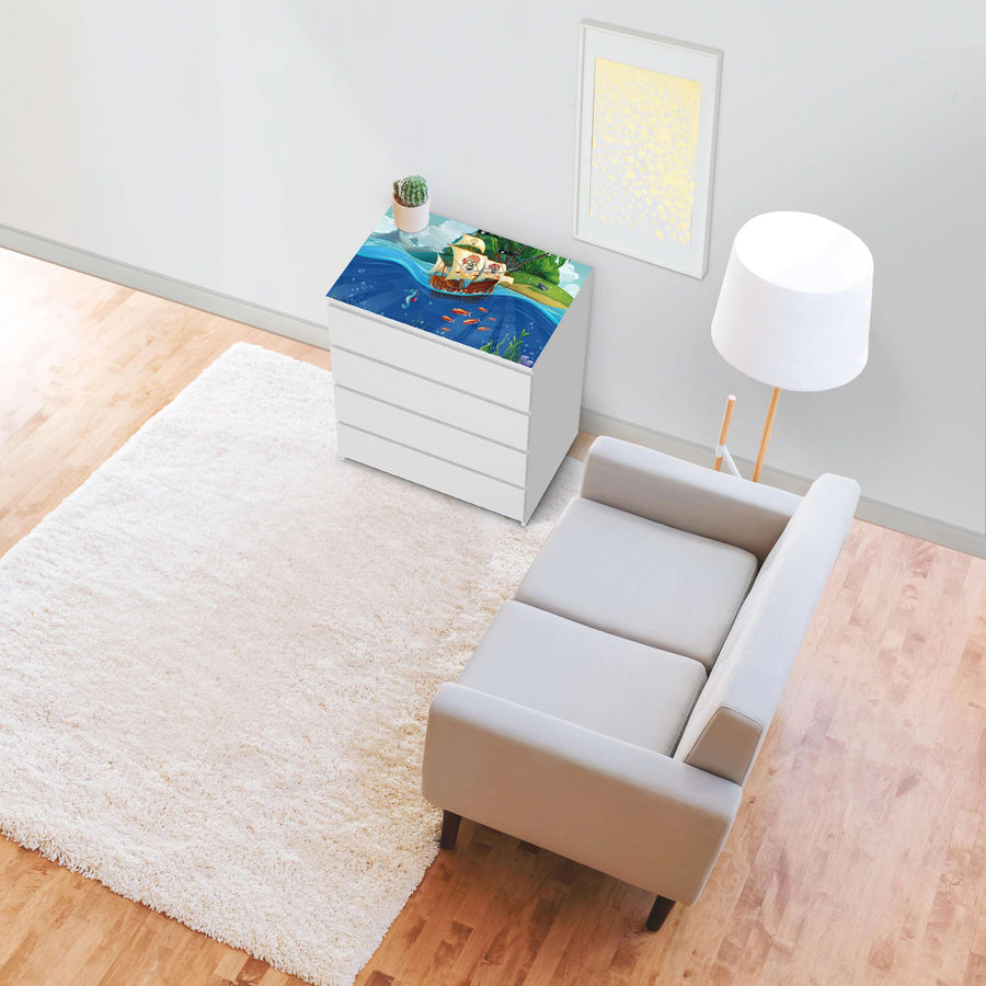 Möbelfolie Pirates - IKEA Malm Kommode 4 Schubladen [oben] - Wohnzimmer