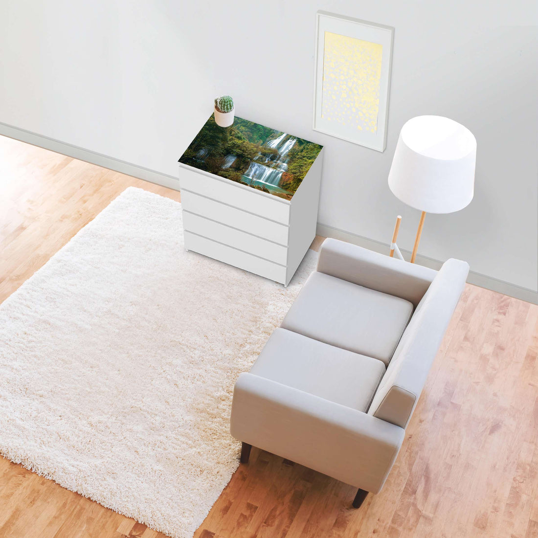Möbelfolie Rainforest - IKEA Malm Kommode 4 Schubladen [oben] - Wohnzimmer