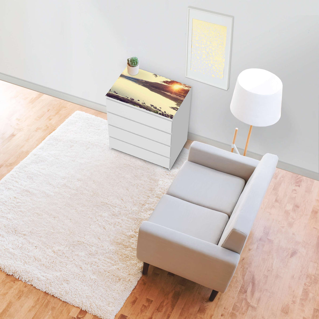 Möbelfolie Seaside Dreams - IKEA Malm Kommode 4 Schubladen [oben] - Wohnzimmer