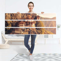Möbelfolie Bhutans Paradise - IKEA Malm Kommode 6 Schubladen (breit) - Folie