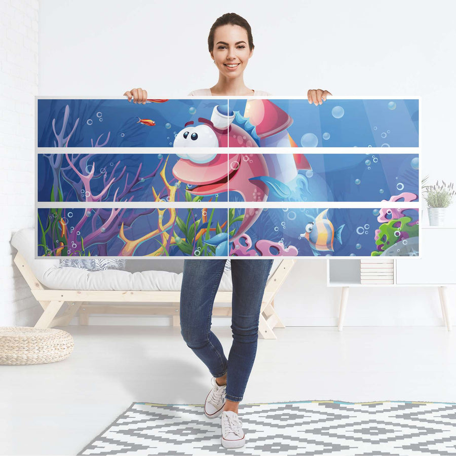 Möbelfolie Bubbles - IKEA Malm Kommode 6 Schubladen (breit) - Folie