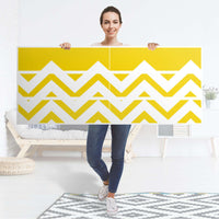 Möbelfolie Gelbe Zacken - IKEA Malm Kommode 6 Schubladen (breit) - Folie