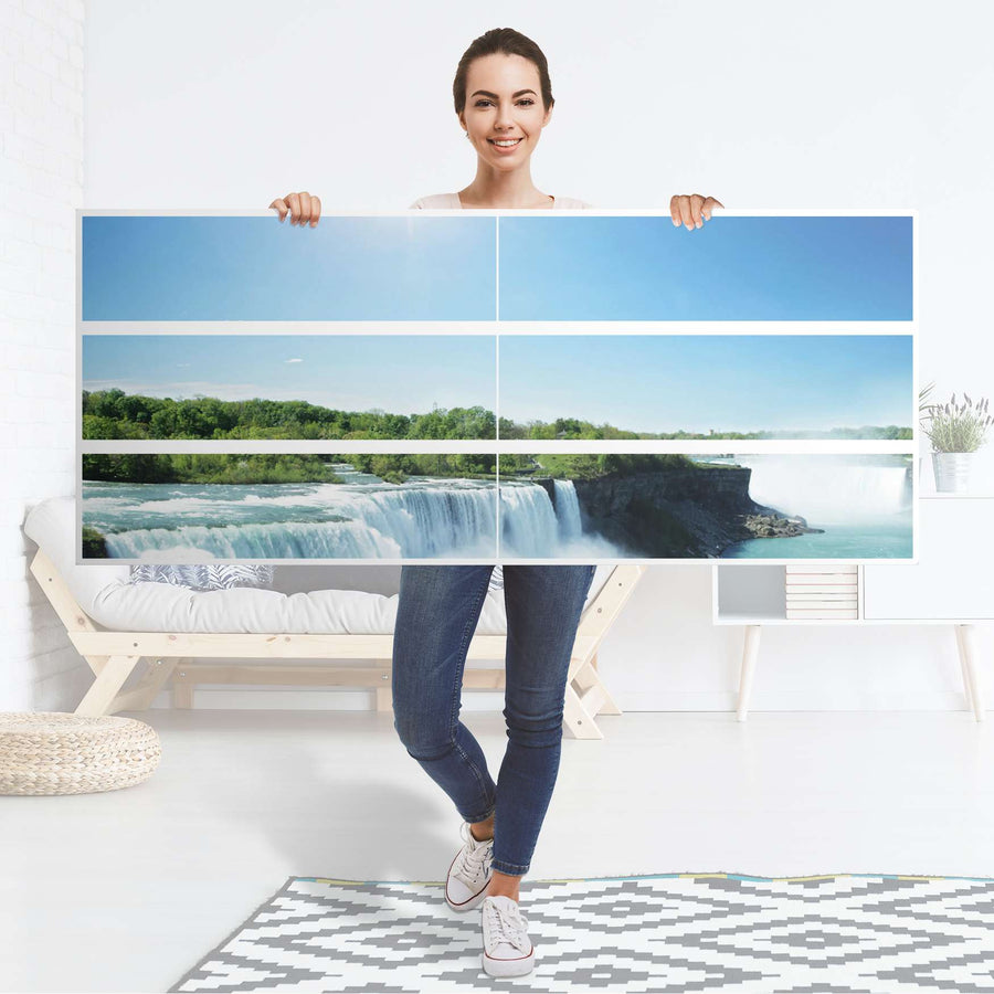 Möbelfolie Niagara Falls - IKEA Malm Kommode 6 Schubladen (breit) - Folie