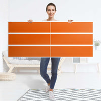 Möbelfolie Orange Dark - IKEA Malm Kommode 6 Schubladen (breit) - Folie