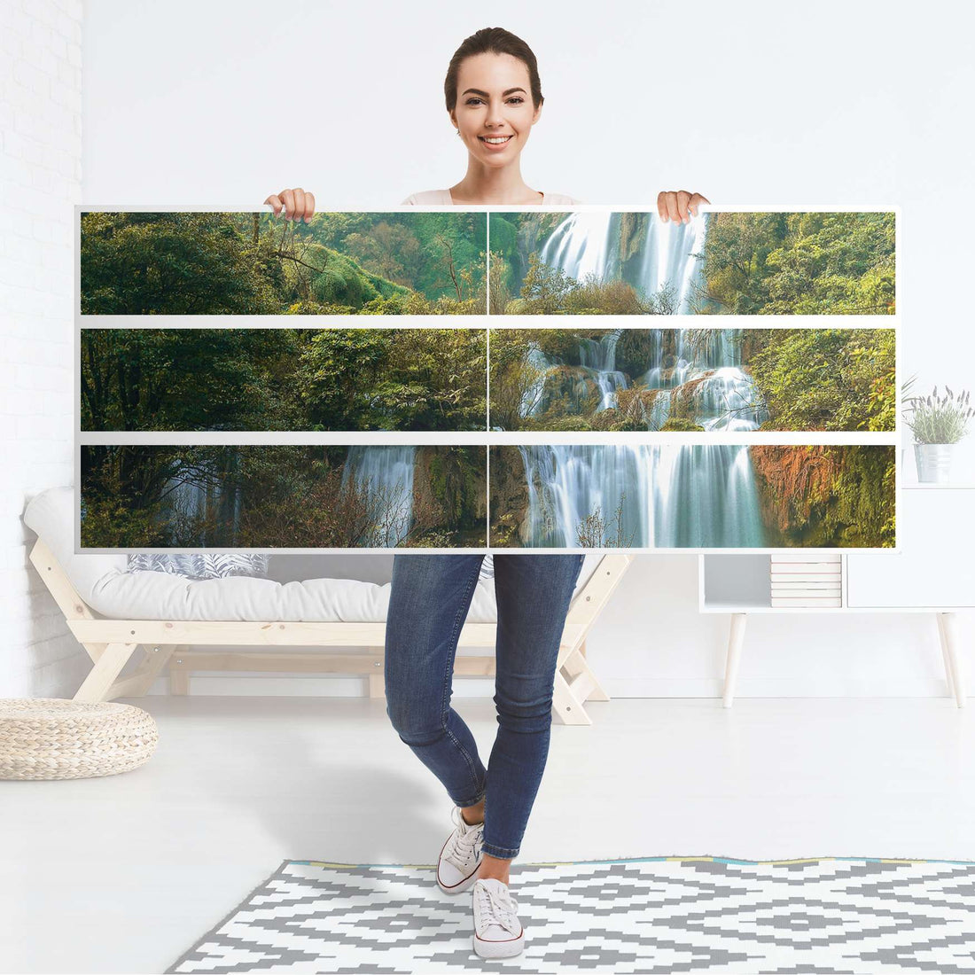 Möbelfolie Rainforest - IKEA Malm Kommode 6 Schubladen (breit) - Folie