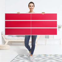 Möbelfolie Rot Light - IKEA Malm Kommode 6 Schubladen (breit) - Folie