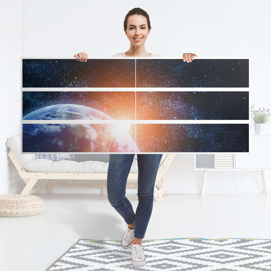 Möbelfolie Sunrise - IKEA Malm Kommode 6 Schubladen (breit) - Folie