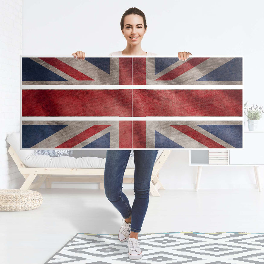 Möbelfolie Union Jack - IKEA Malm Kommode 6 Schubladen (breit) - Folie