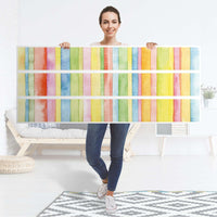Möbelfolie Watercolor Stripes - IKEA Malm Kommode 6 Schubladen (breit) - Folie