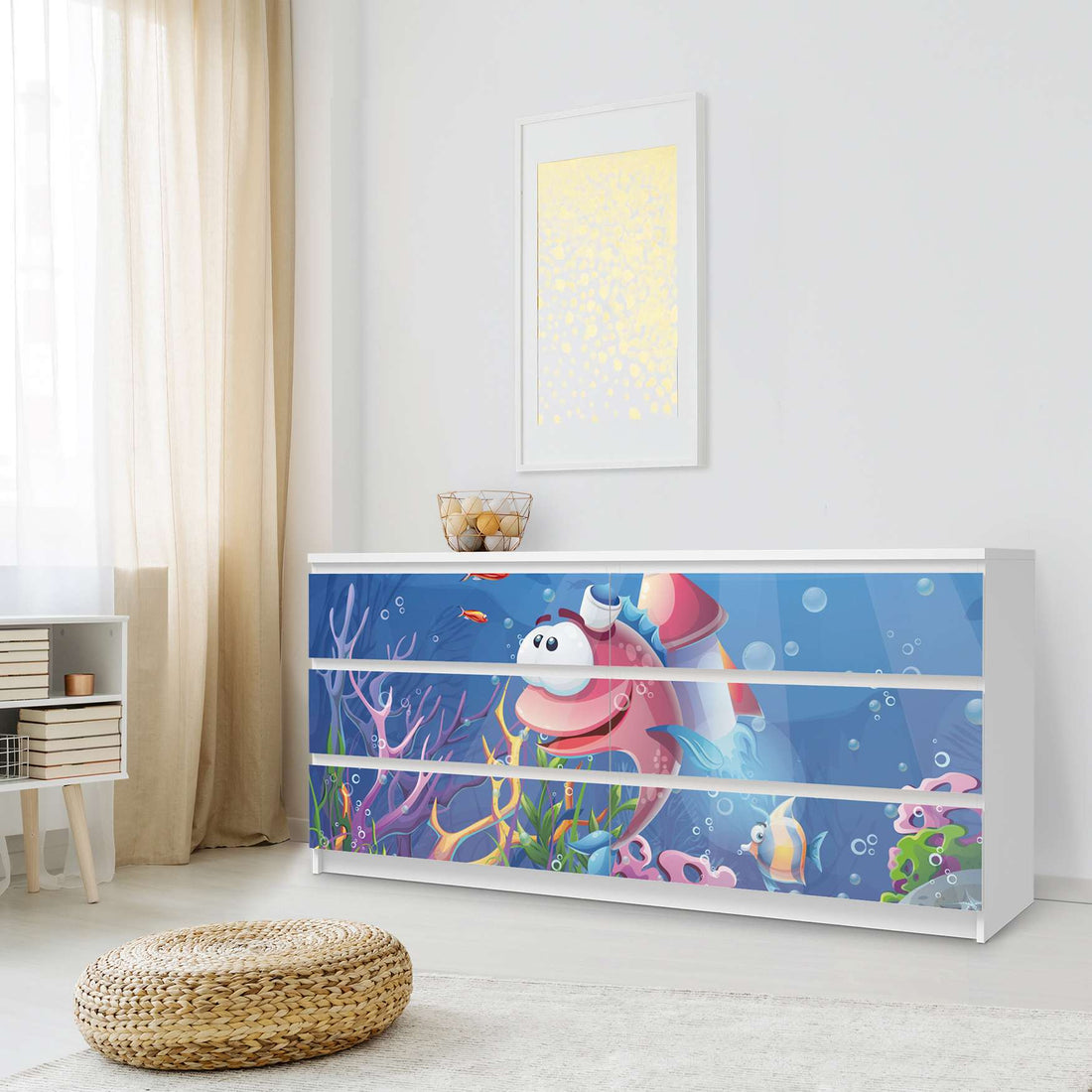 Möbelfolie Bubbles - IKEA Malm Kommode 6 Schubladen (breit) - Schlafzimmer