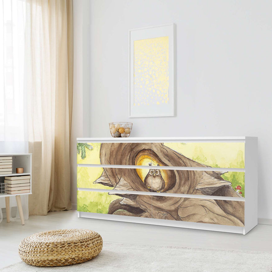 Möbelfolie Eulenbaum - IKEA Malm Kommode 6 Schubladen (breit) - Schlafzimmer