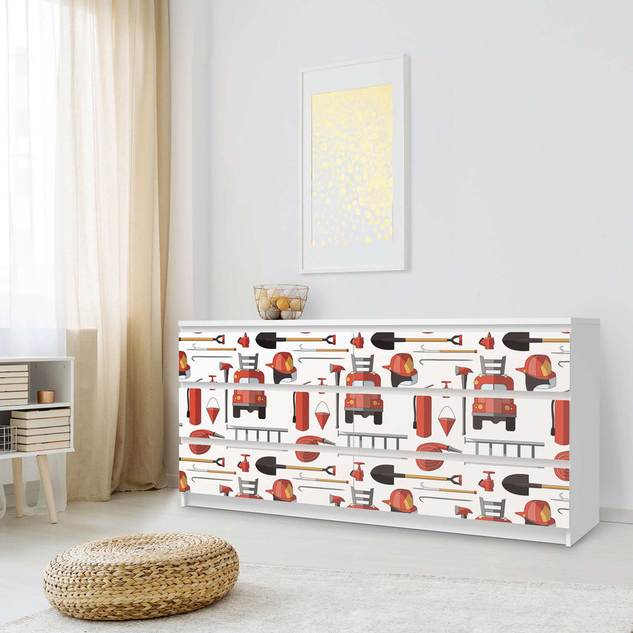 Möbelfolie Firefighter - IKEA Malm Kommode 6 Schubladen (breit) - Schlafzimmer